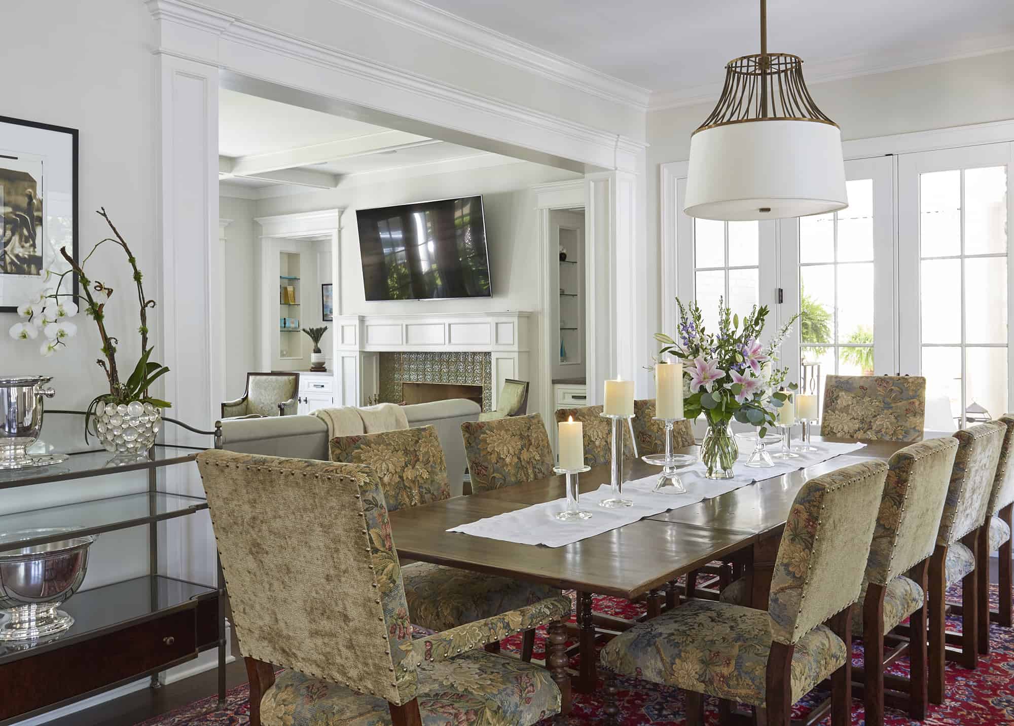 dining room with traditional style