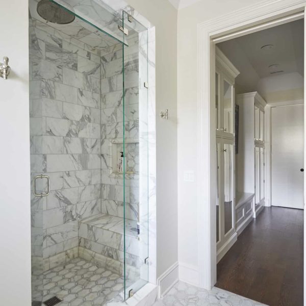 deluxe marble shower in master bath