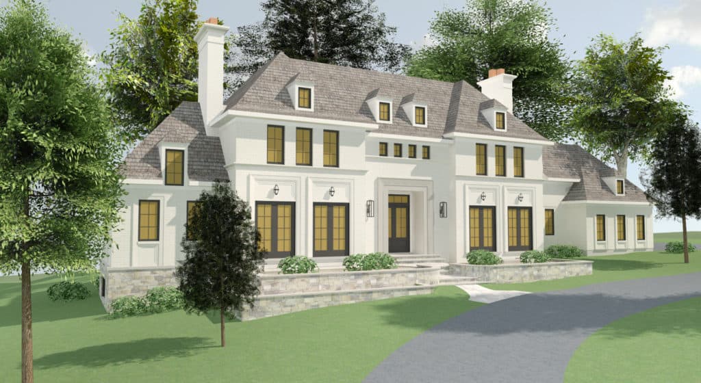front elevation of hinsdale manor home