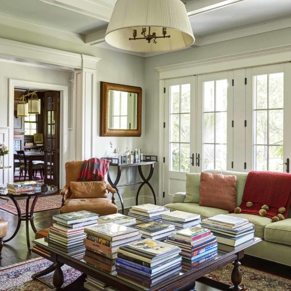 living room with double set of french doors