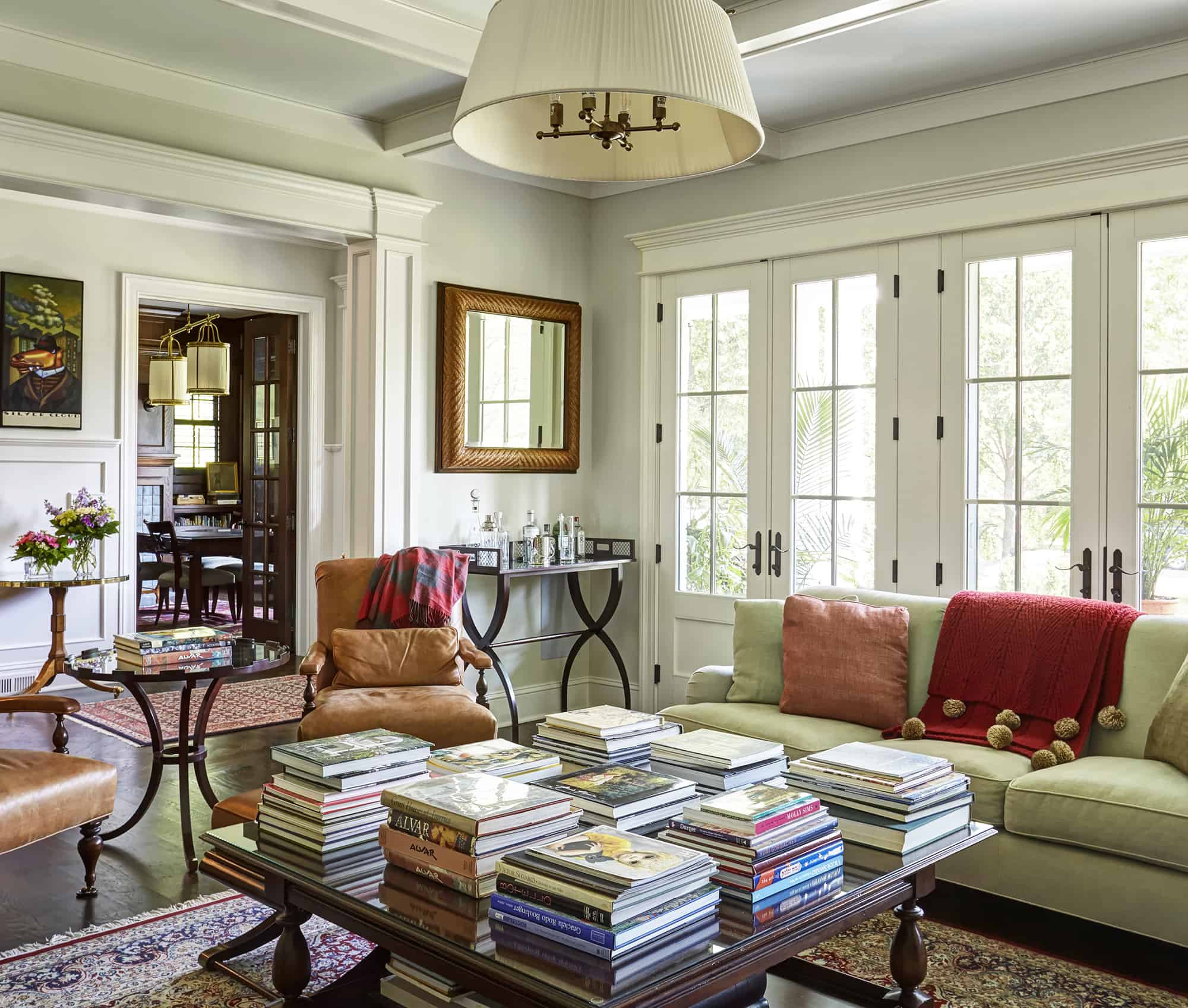 living room with double set of french doors