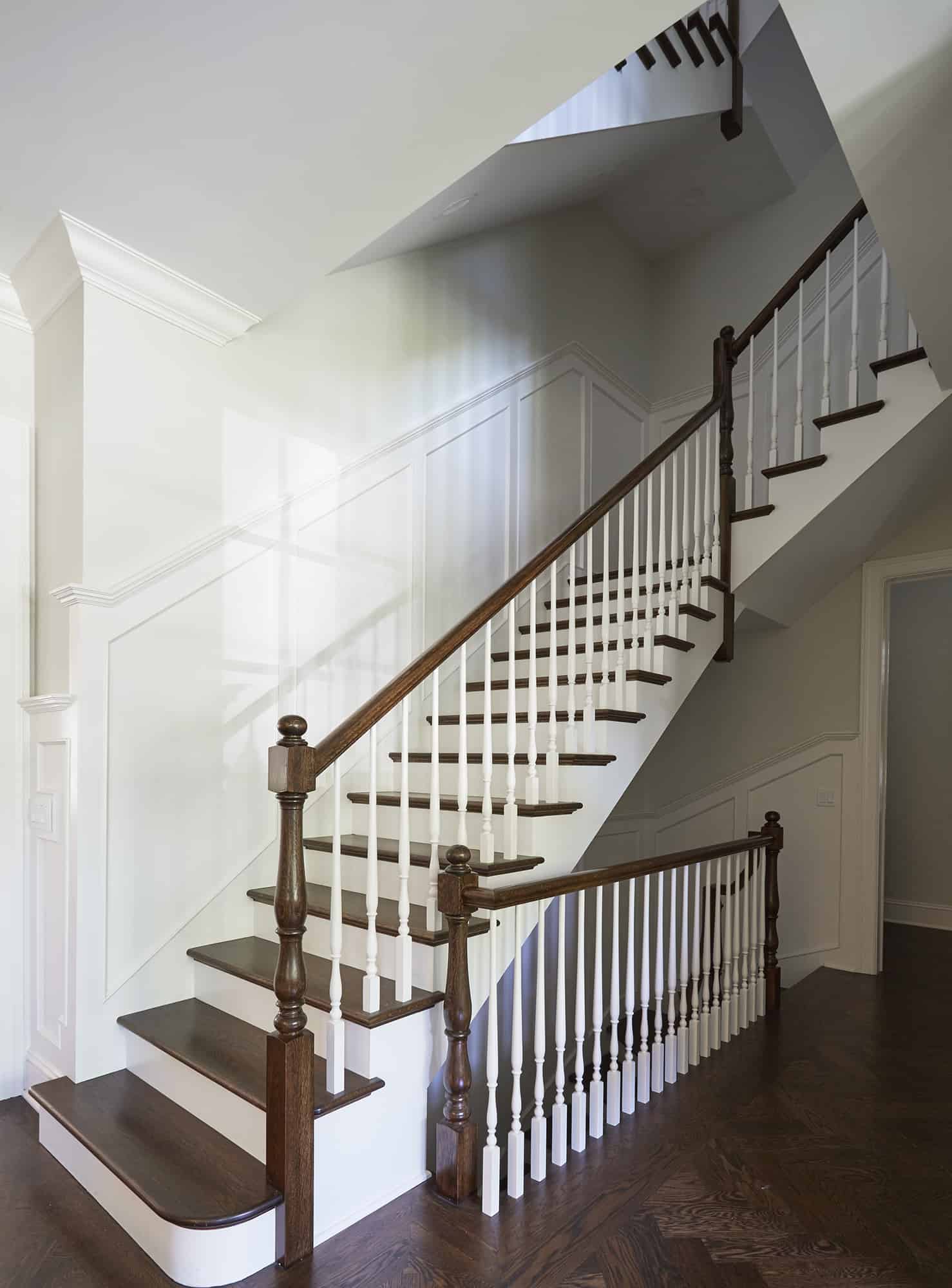 staircase in traditional wilmette il home