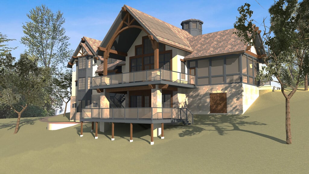 rear elevation of wisconsin lake home