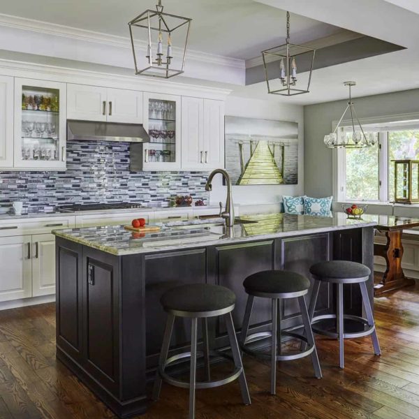eat-in-kitchen-banquette-seating eat in kitchen with two tone cabinetry
