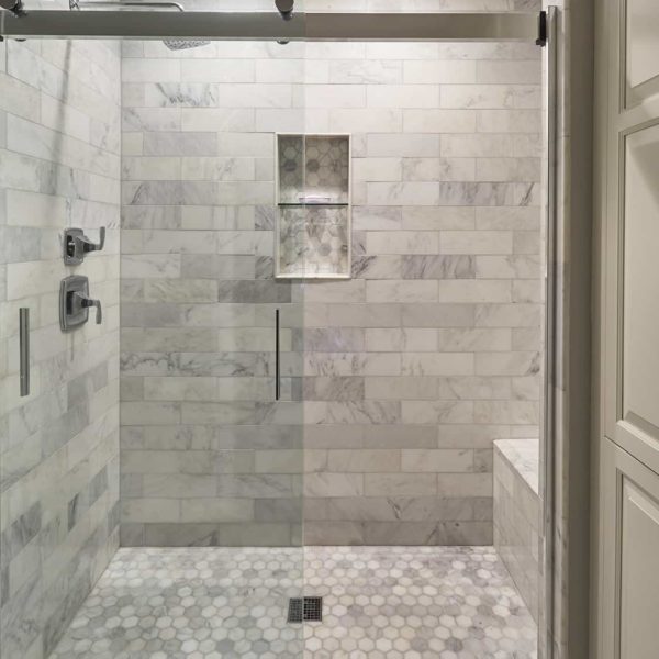 luxurious-master-shower-gray-marble-tile master shower with marble tiles