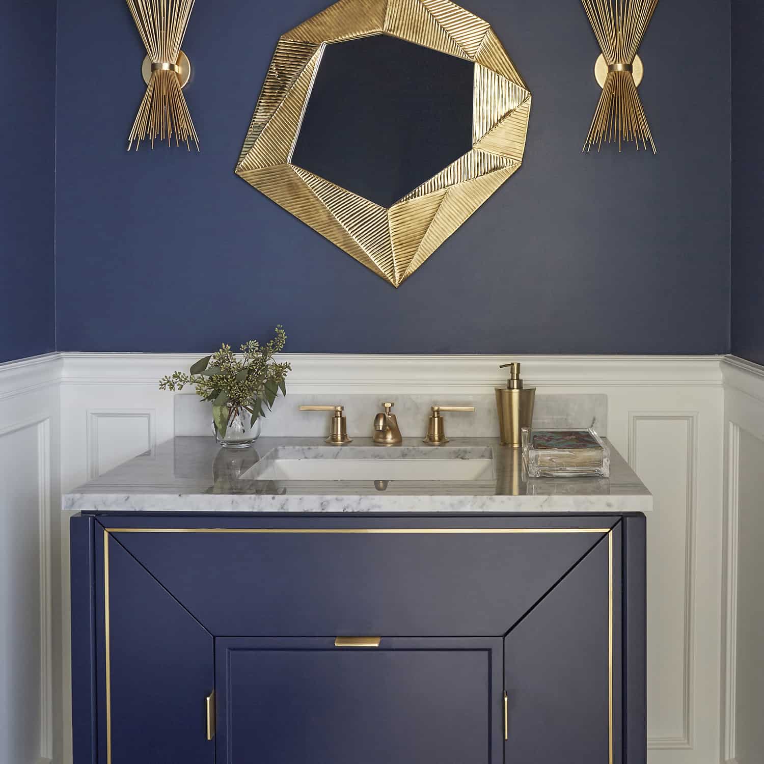 powder room after remodel in lake forest il