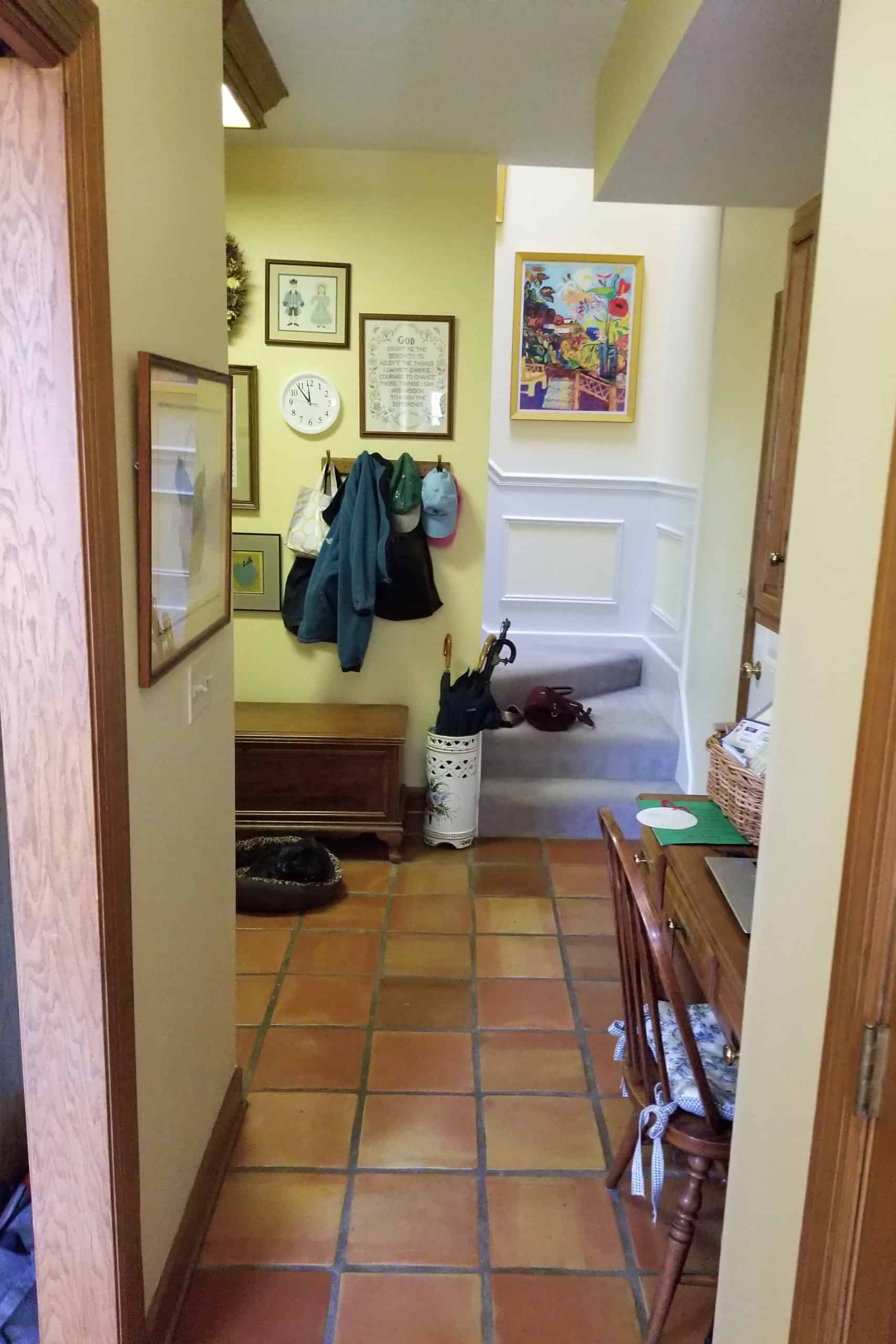 mudroom stairs before