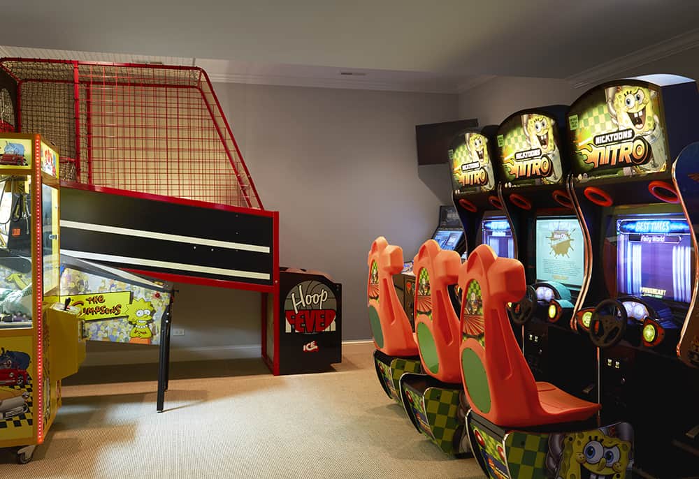 basement arcade in highland park home