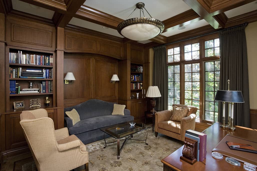 built-in bookcases in glencoe library