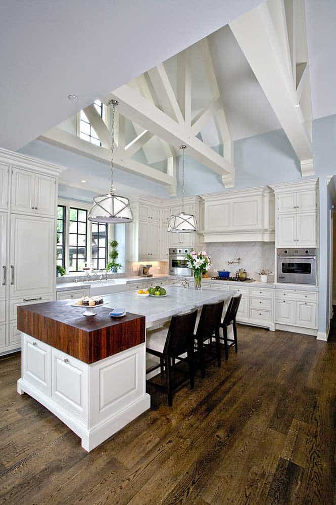 bannockburn kitchen with ceiling trusses