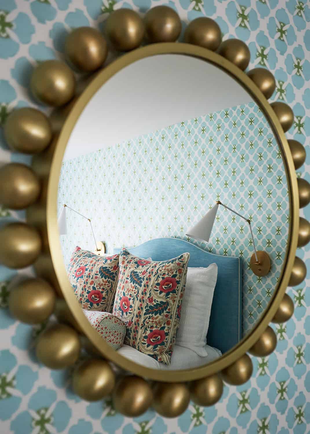 round brass mirror