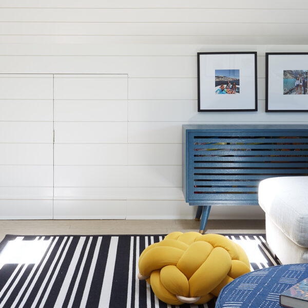 hidden storage along wall