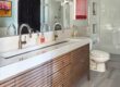large trough sink in master bathroom