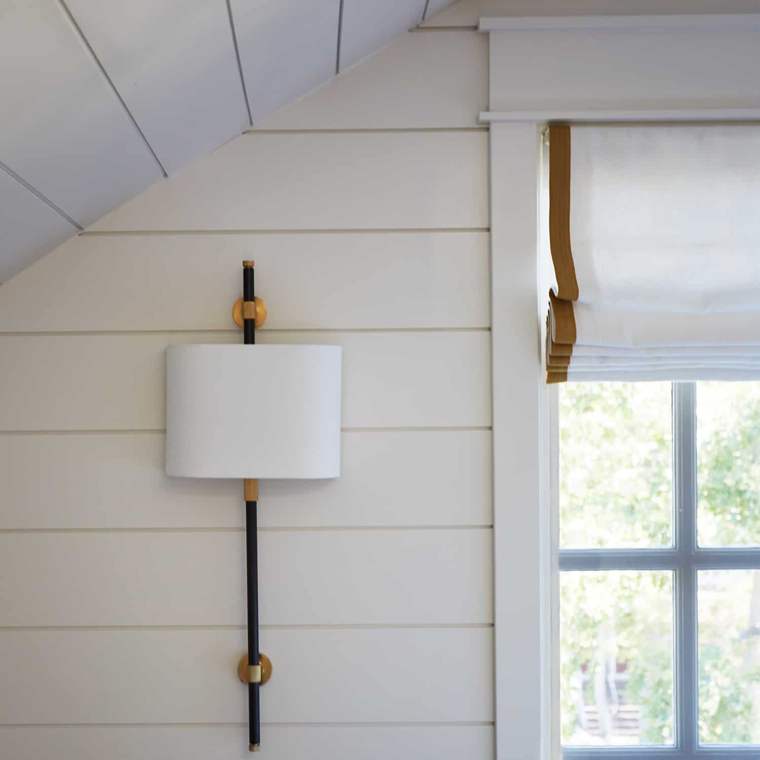 sconce detail on shiplap