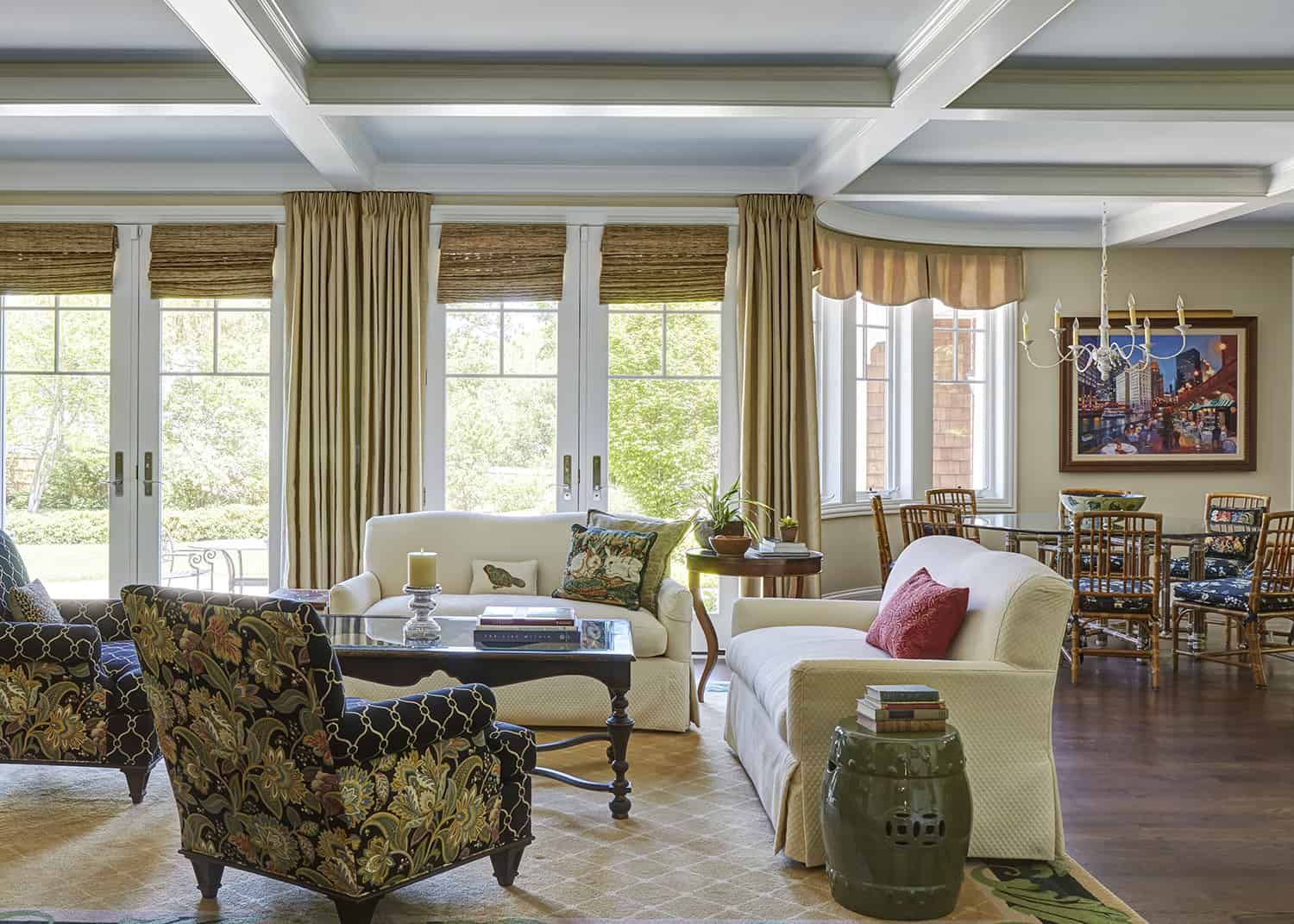 family room with french doors to patio