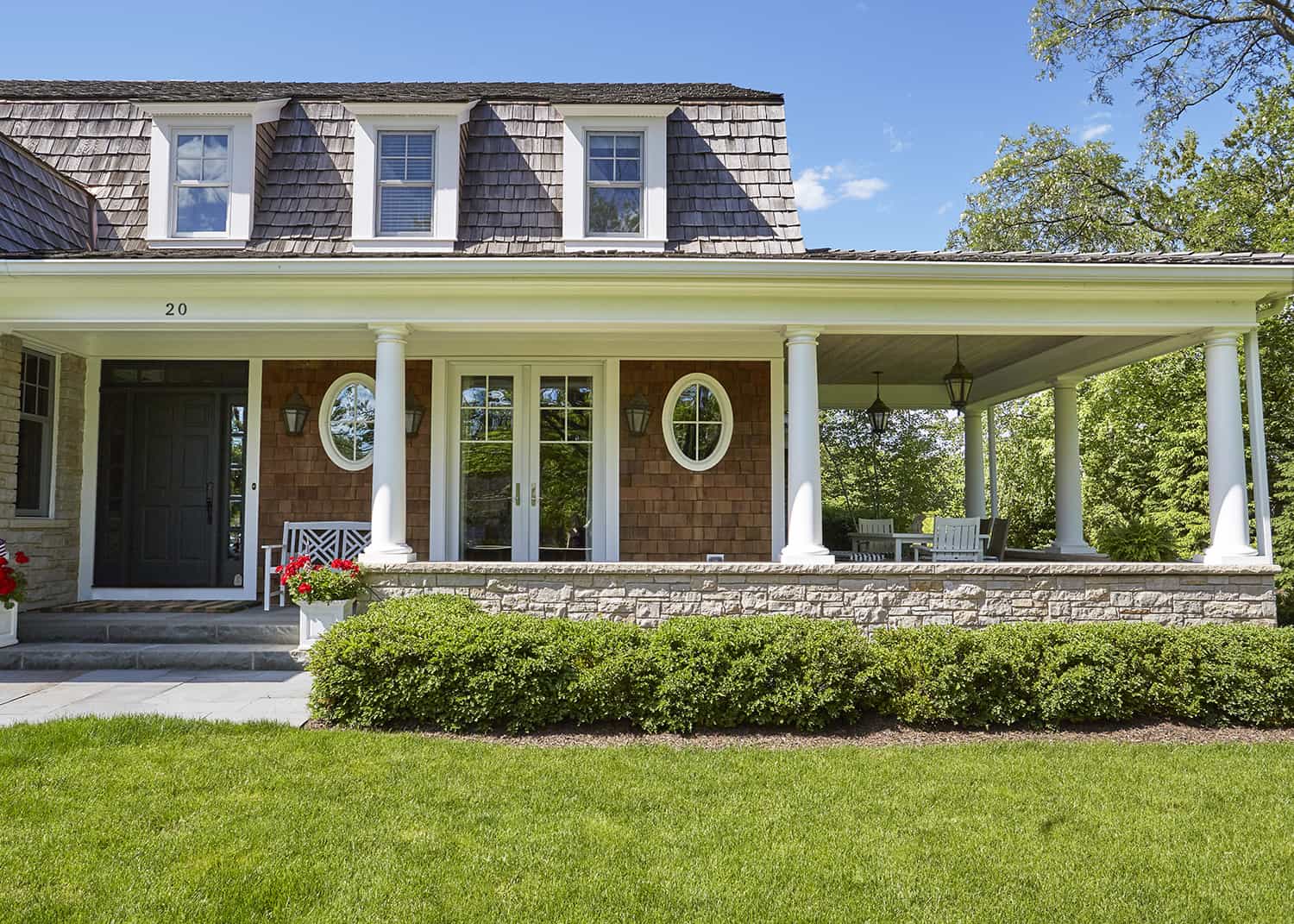 view of front and side porches