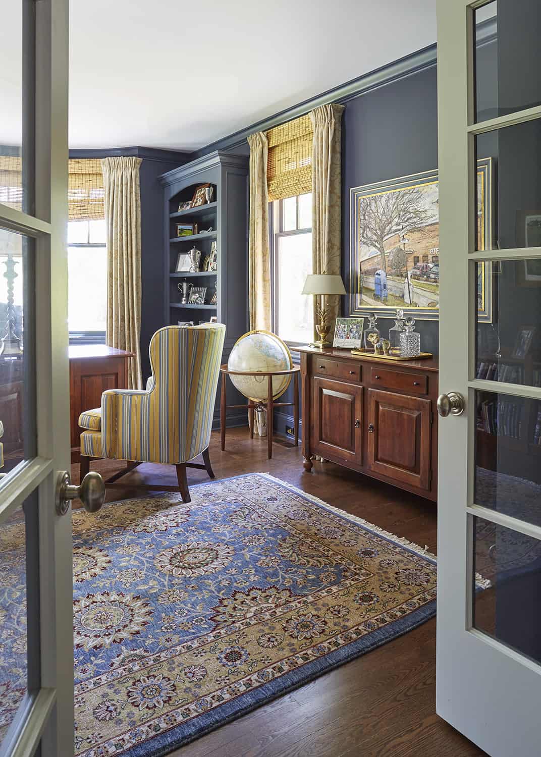 french doors opening to home office