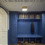 blue mudroom cabinets