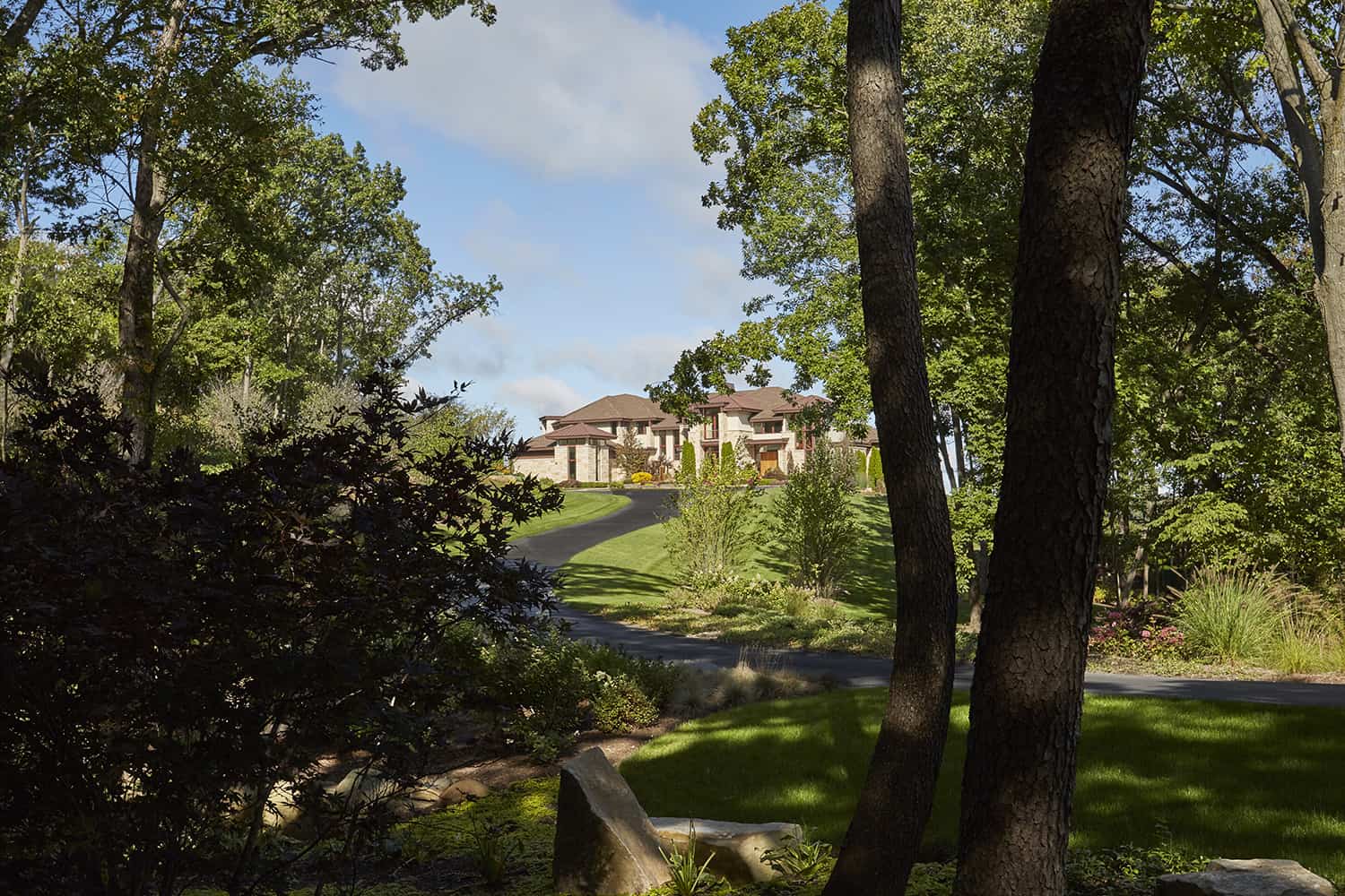 house view from woods afar