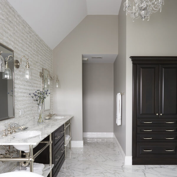 dual-freestanding-sinks-dark-wood-cabinets