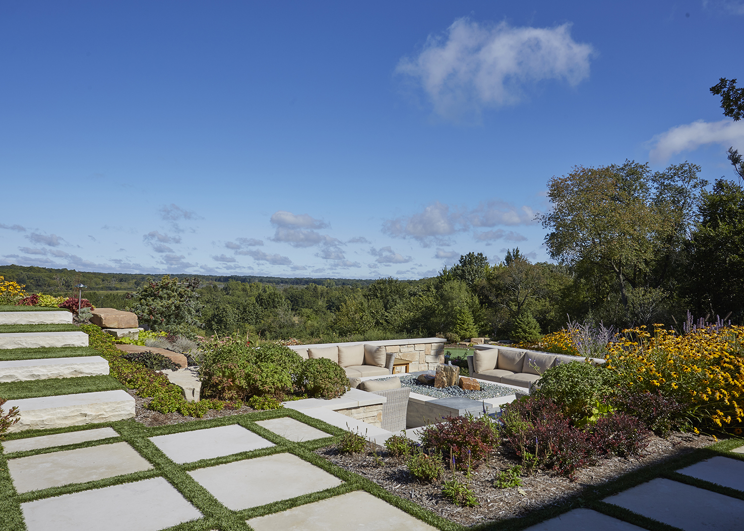 overhead view of firepit