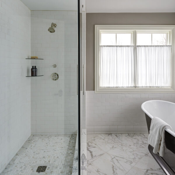 glass-walled-shower-metal-soaking-tub
