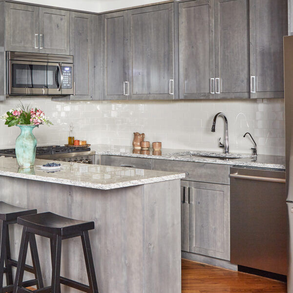 gray cabinets small chicago kitchen remodel