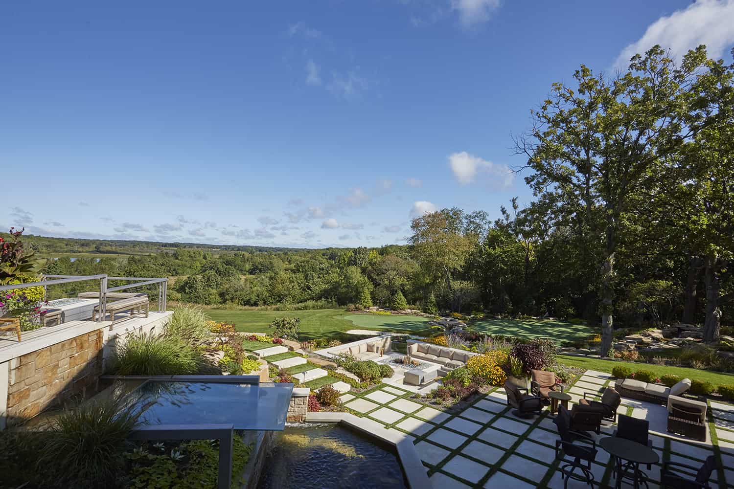 view of patio from above