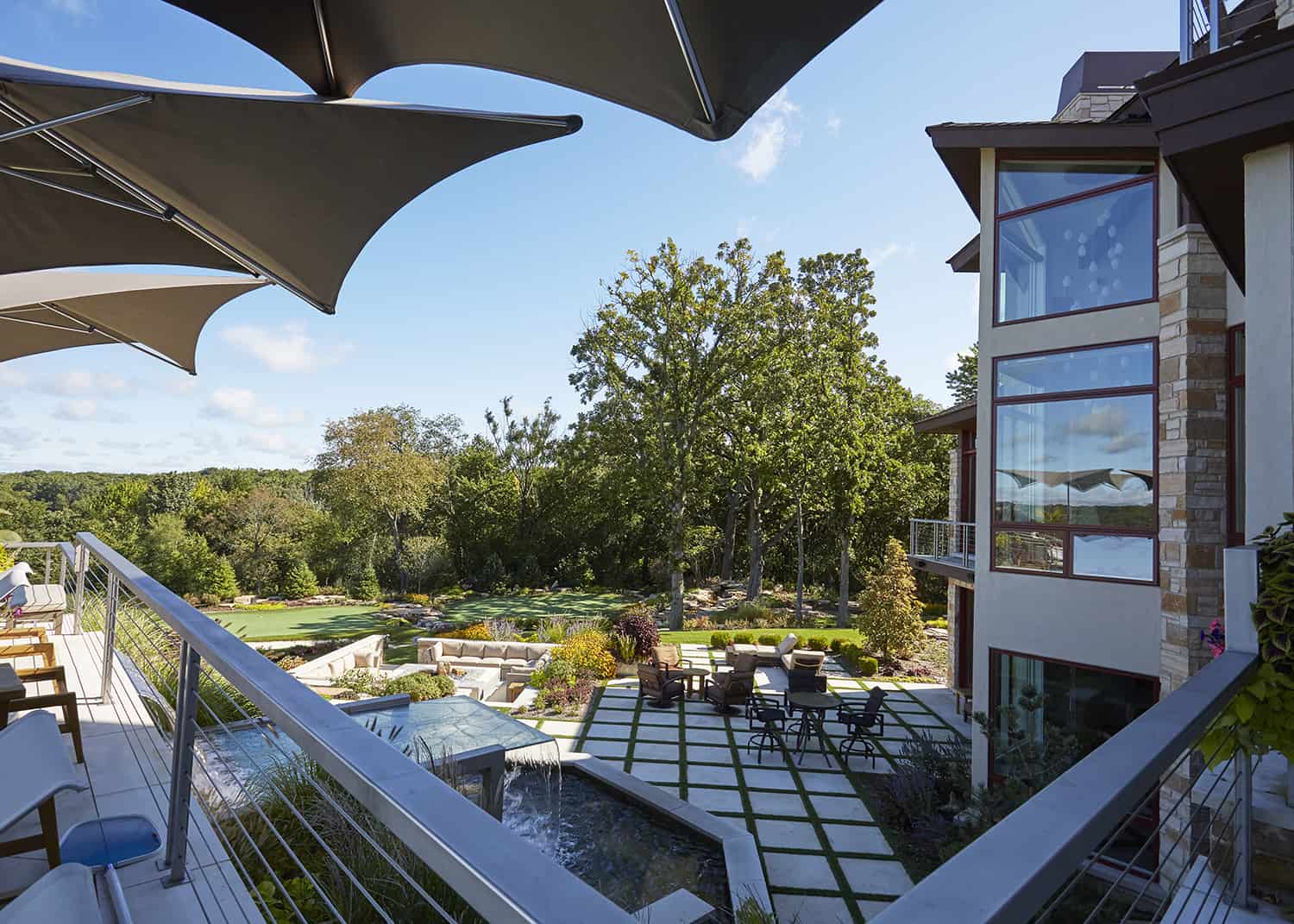 overhead view of patio