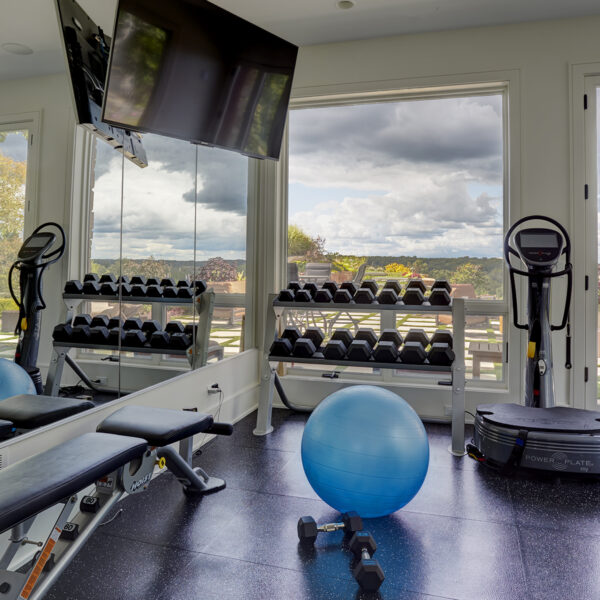 second-floor-home-gym home gym with view