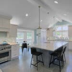 kitchen with vaulted ceiling