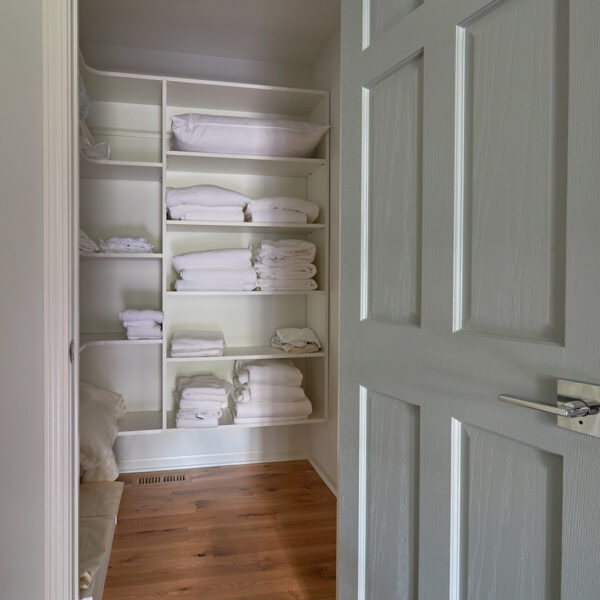 open shelves in closet