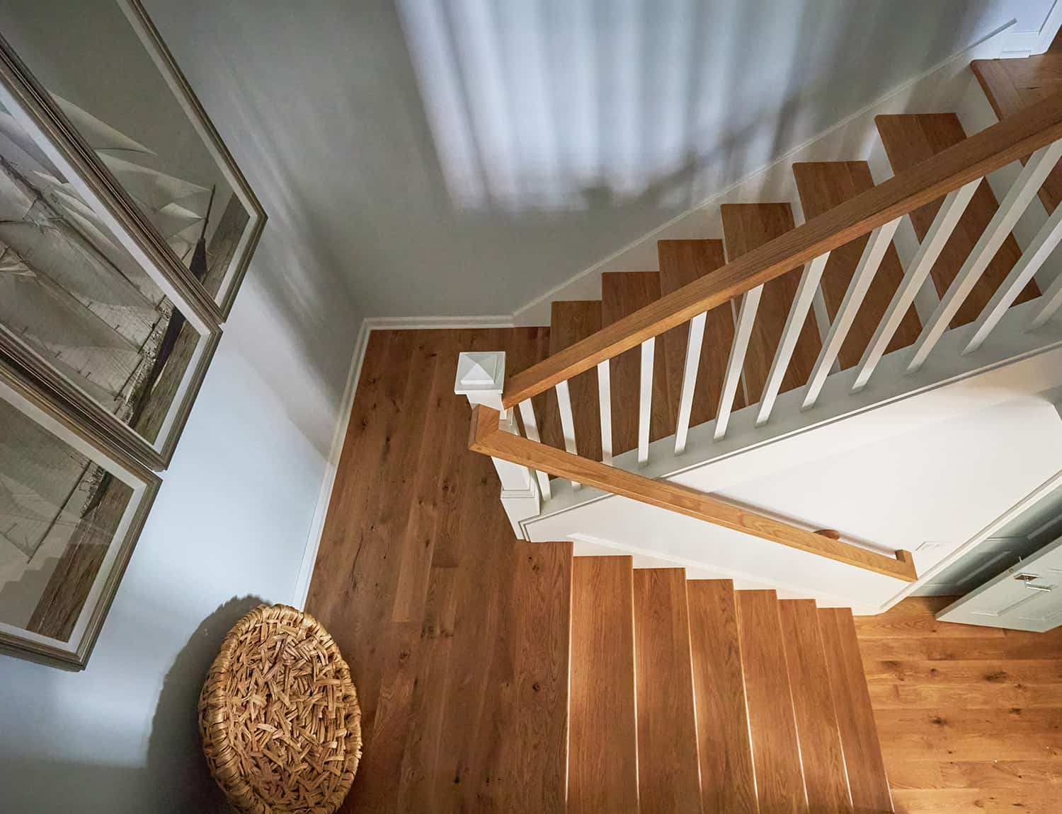 overhead view of staircase