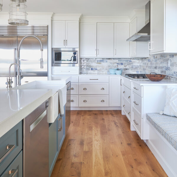 white cabinets in traditional kitchen