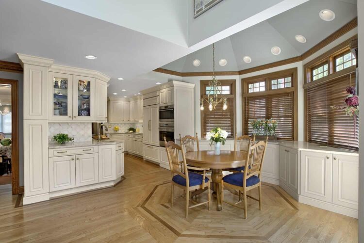 breakfast room in traditional kitchen