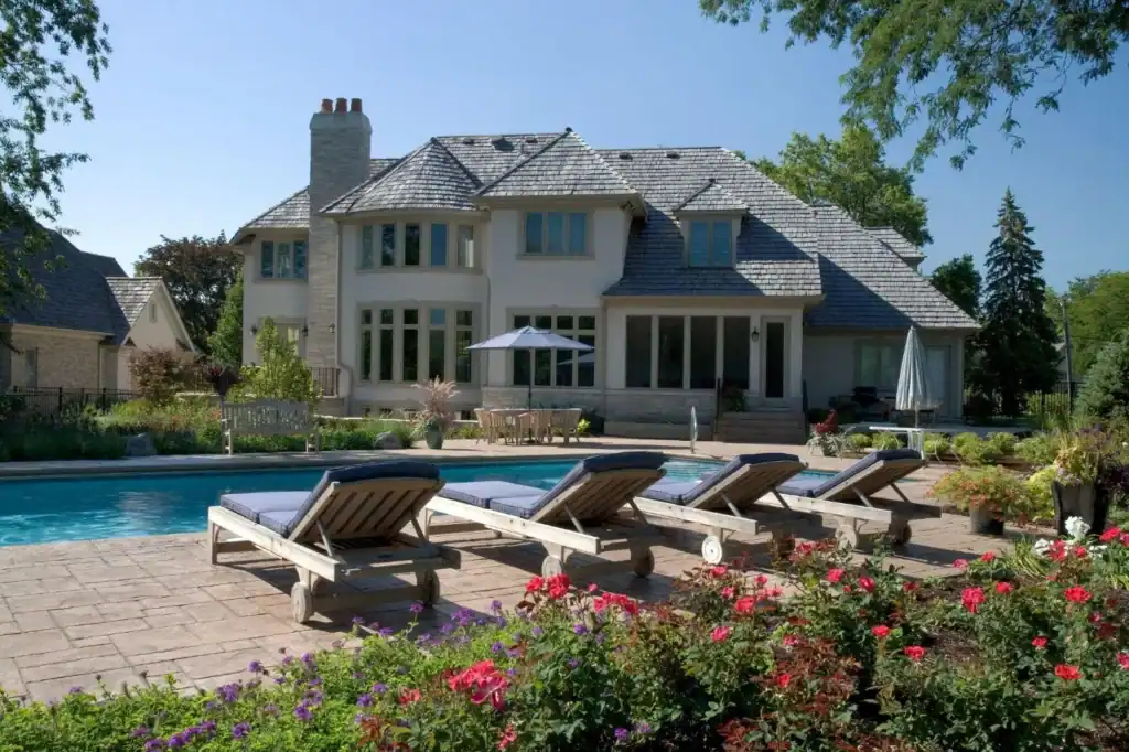 Picture of a backyard swimming pool